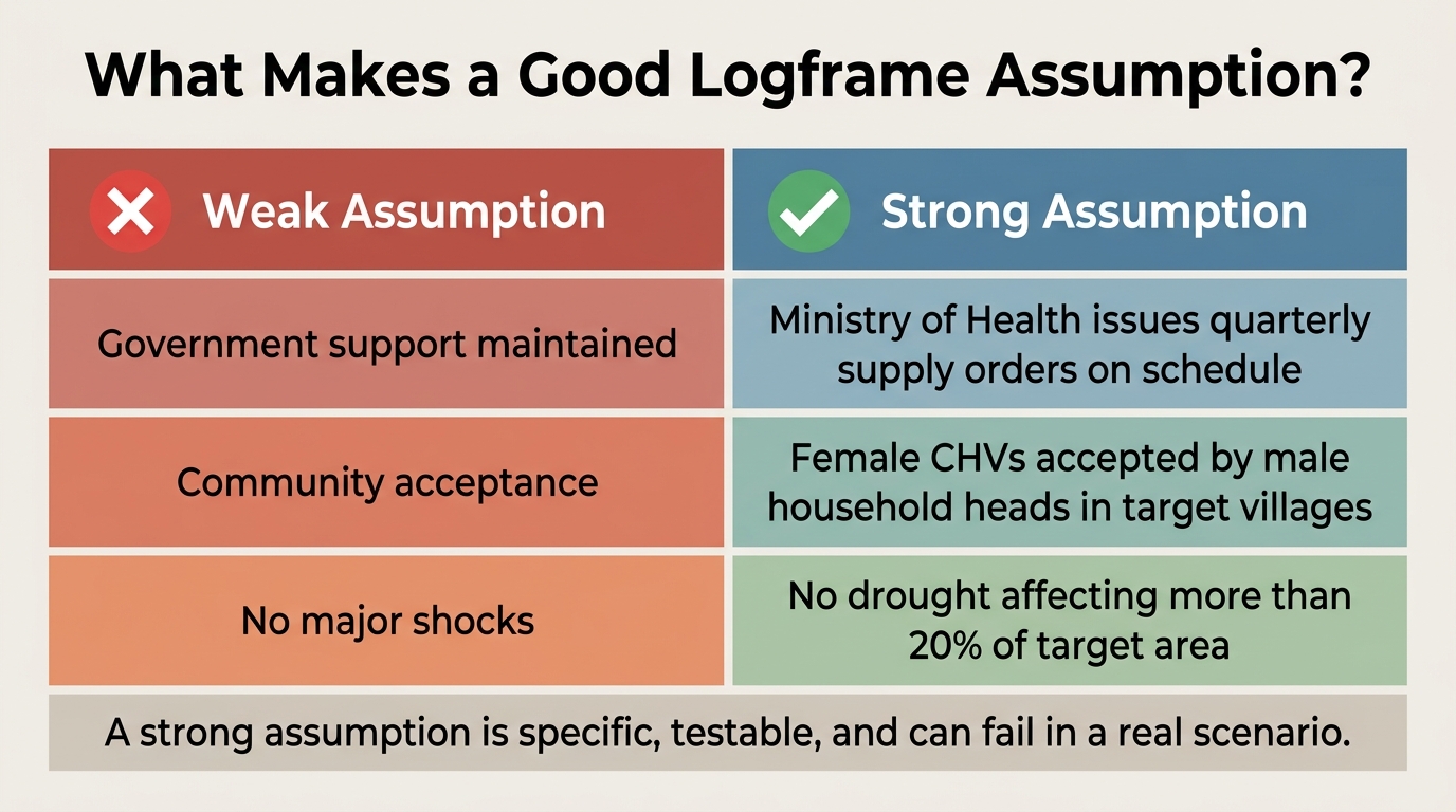 From Weak to Strong: The Anatomy of a Good Logframe Assumption