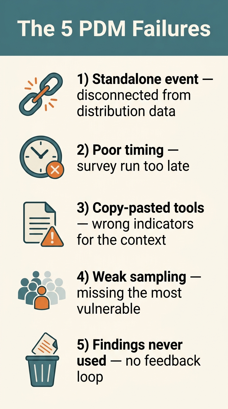 The Five PDM Failures at a Glance