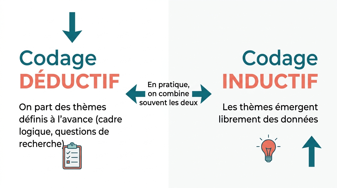 Déductif vs. inductif : deux logiques de codage