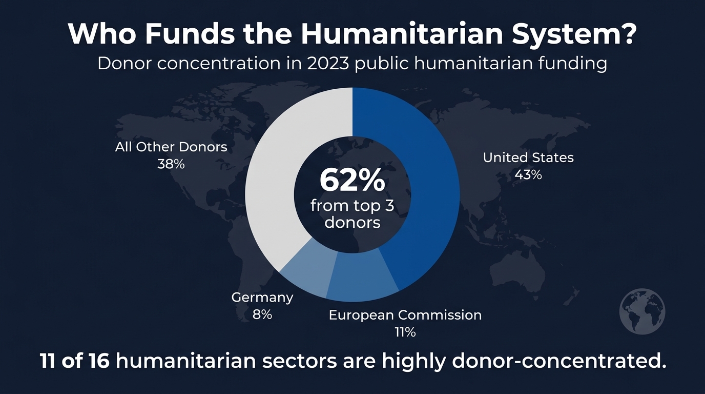 Donor Concentration in Global Humanitarian Funding (2023)